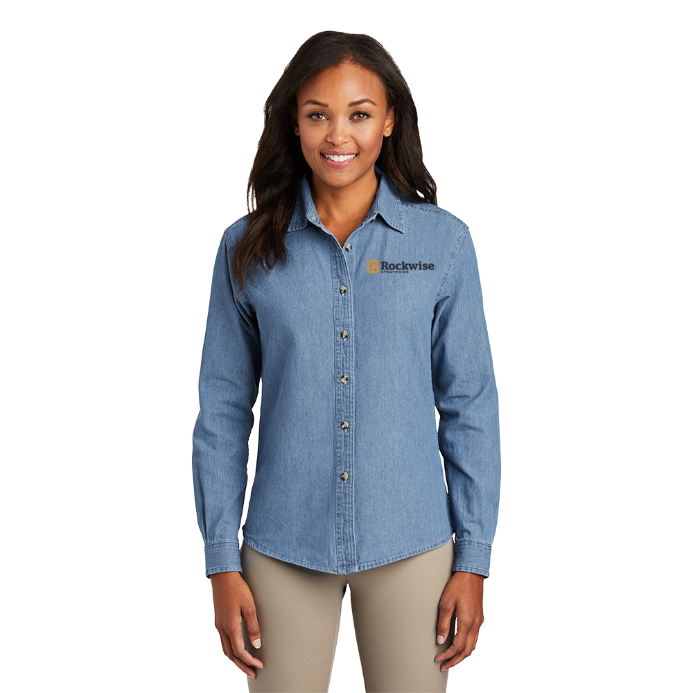 Port Company Ladies Long Sleeve Value Denim Shirt Rockwise Strategies