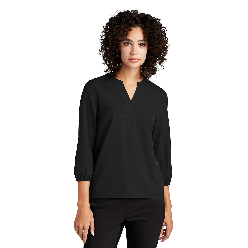 Mercer+Mettl Women's Stretch Crepe 3/4-Sleeve Blouse